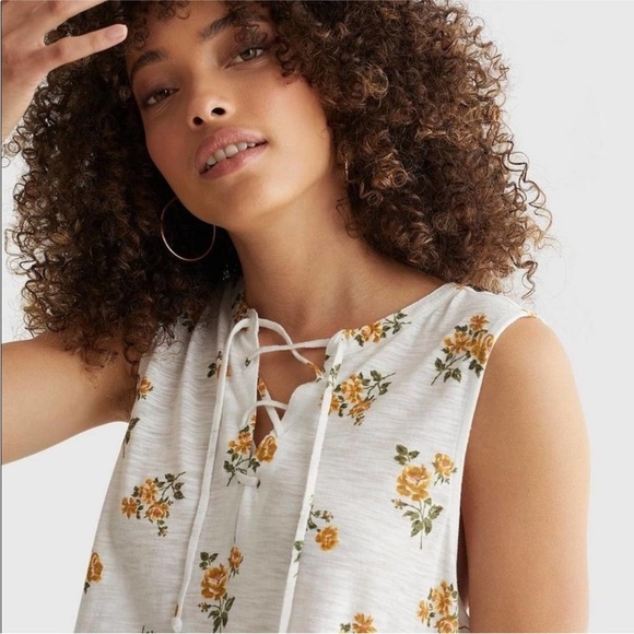 LUCKY BRAND Sleeveless Peplum Floral Tank Top – Size Small - Picture 11 of 16